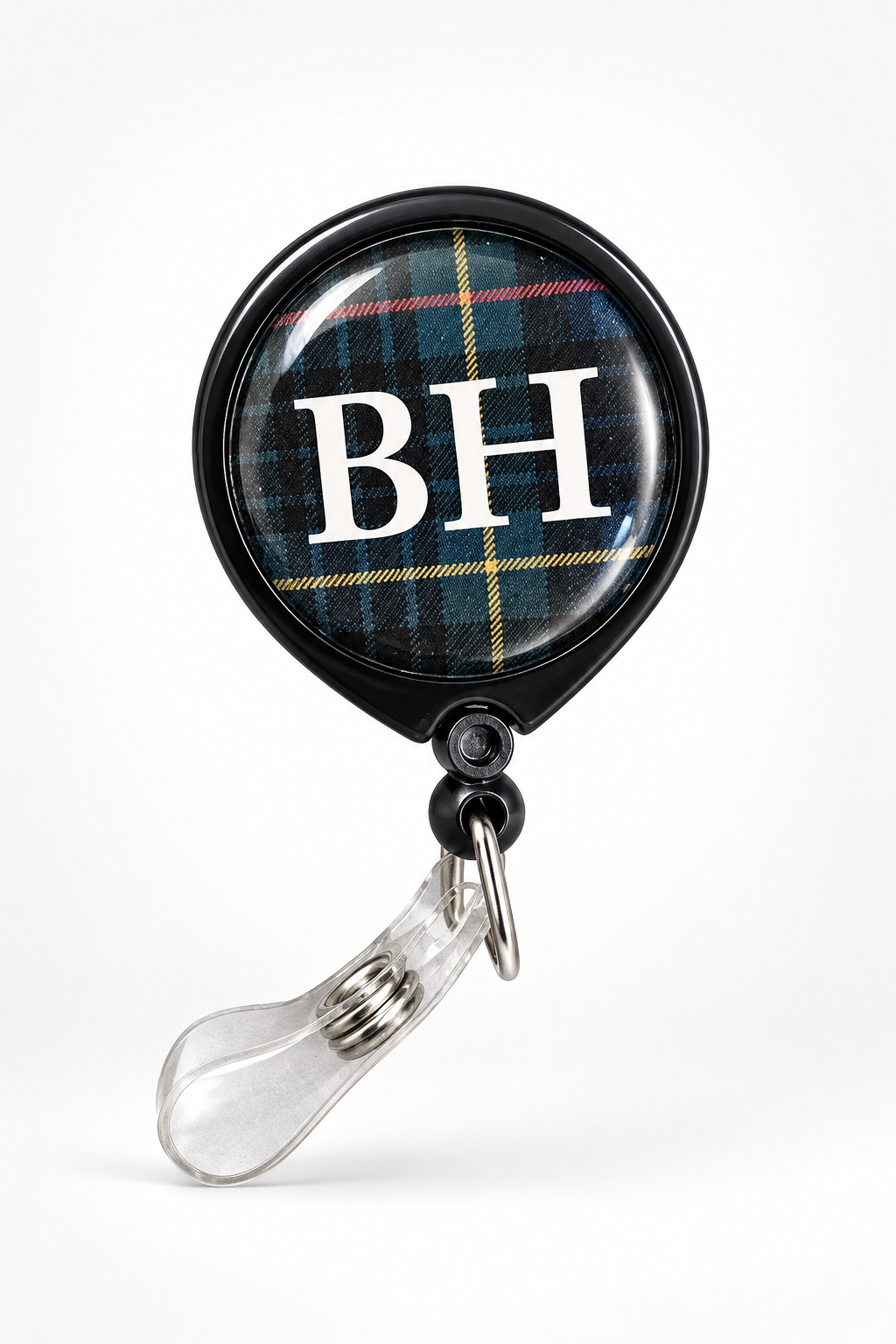 BH Plaid Badge Holder
