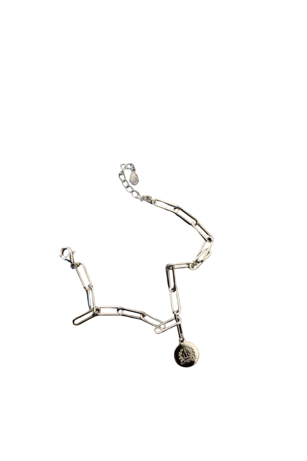 Silver Crested Paperclip Bracelet
